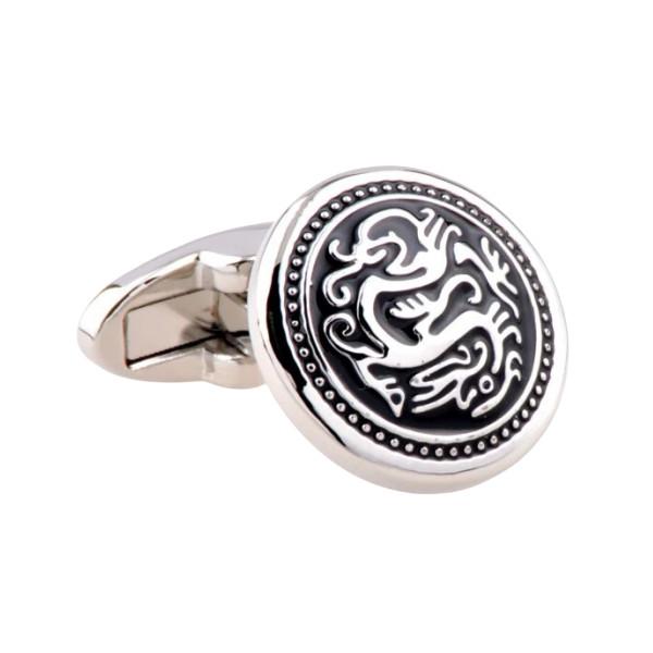 Boutons De Manchette Dragon Punk Rock – Émail Totem Dragon Celtique Viking Nordique – Style Ancien Français Pour Hommes