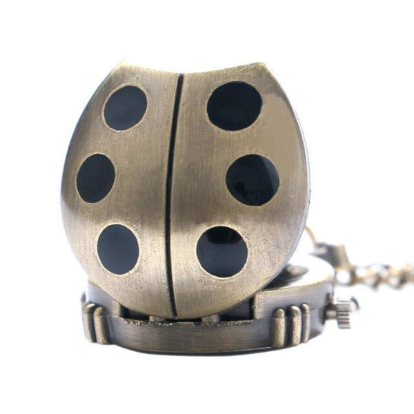 Montre De Poche Rétro Coccinelle Pour Enfant – Quartz Vintage Jaune – Cadeau Fille Garçon