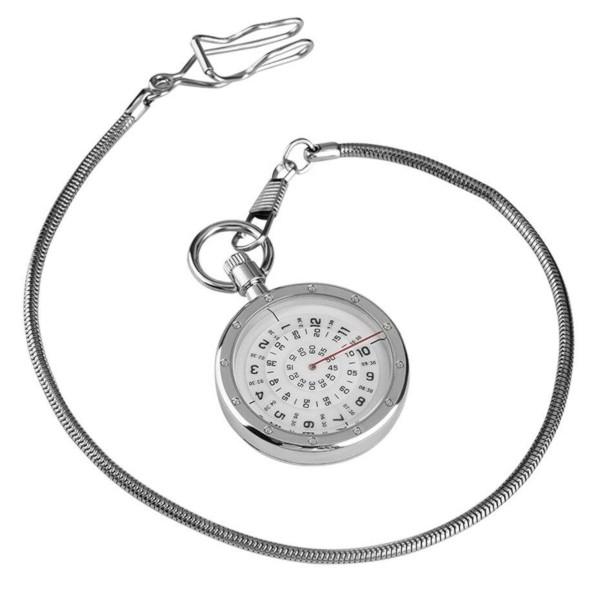Montre à Gousset Moderne Avec Chaîne - À Vérifier Ou Pour Pièces, Mouvement Quartz, Occasion