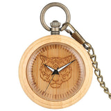Montre à Gousset <br>Tigre en Bois