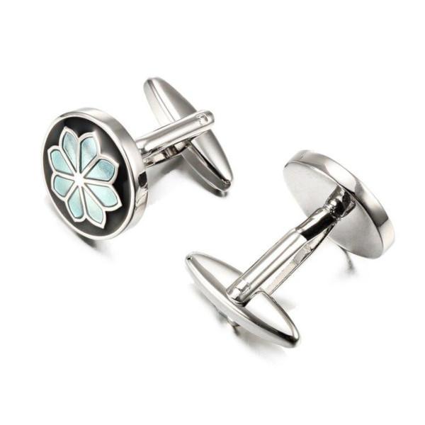 Boutons De Manchette Vintage Or 14 Carats - Motif Fleur - Occasion élégante Pour Homme