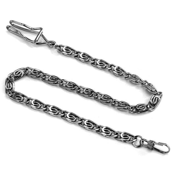 Chaîne Pour Montre De Gousset Argentée - Maille Ronde 25 Cm / 8 Mm - KD89