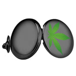 Montre de poche Feuille de Cannabis Vert