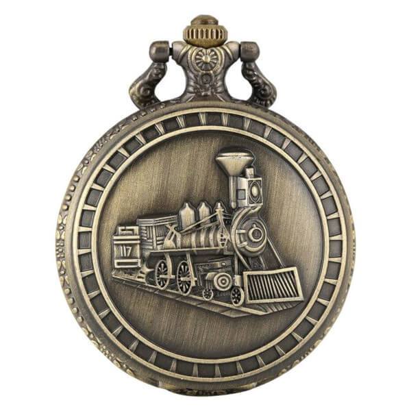 Montre Gousset Vintage Mécanique En Fer - Cadran Locomotive, Mouvement à 10 Rubis, Besoin Révision